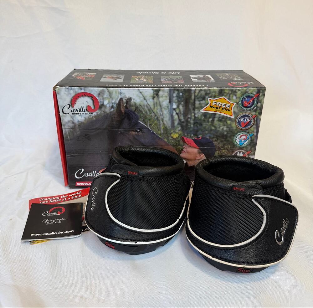 Cavallo Sport Slim Sole Hoof Boots Pair Black Size 1 Horse Hoof Protection